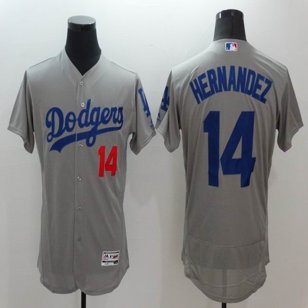 Los Angeles Dodgers 14 Hernandez gray Flexbase Authentic Collection men baseball mlb Jersey