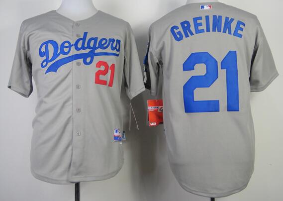 Los Angeles Dodgers 21 GREINKE gray men baseball mlb jerseys Los Angeles Dodgers 21 GREINKE gray men baseball mlb jerseys