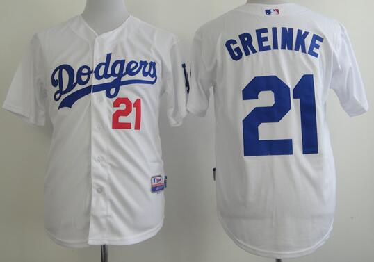 Los Angeles Dodgers 21 GREINKE white men baseball mlb jerseys Los Angeles Dodgers 21 GREINKE white men baseball mlb jerseys