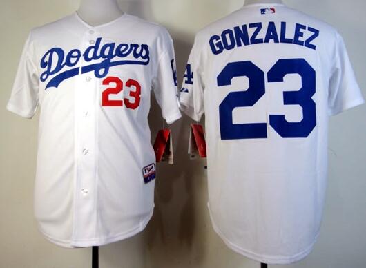 Los Angeles Dodgers 23 Adrian Gonzalez Home white men baseball mlb Jersey