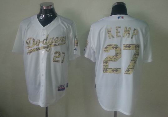 Los Angeles Dodgers 27 Kemp white camo men baseball mlb jersey Los Angeles Dodgers 27 Kemp white camo men baseball mlb jersey