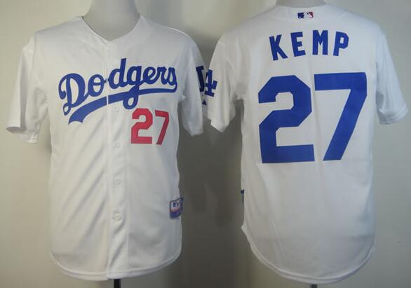 Los Angeles Dodgers 27 Kemp white men baseball mlb jersey