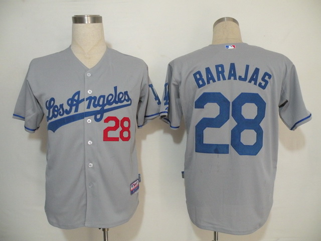 Los Angeles Dodgers 28 Barajas Grey men baseball mlb jerseys Los Angeles Dodgers 28 Barajas Grey men baseball mlb jerseys