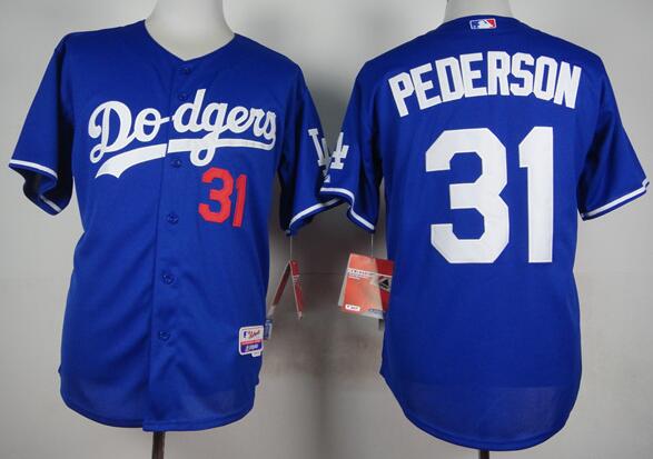 Los Angeles Dodgers 31 Joc Pederson blue men baseball mlb jersey