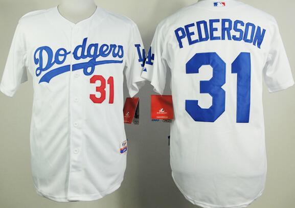 Los Angeles Dodgers 31 Joc Pederson white men baseball mlb jersey Los Angeles Dodgers 31 Joc Pederson white men baseball mlb jersey