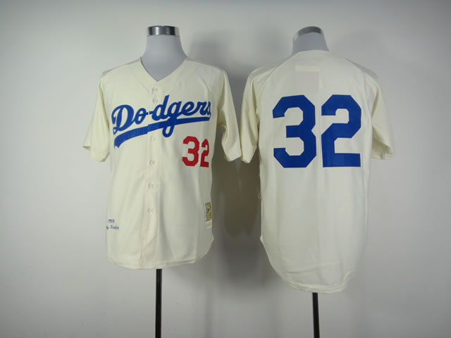 Los Angeles Dodgers 32 Koufax Cream men baseball mlb jerseys