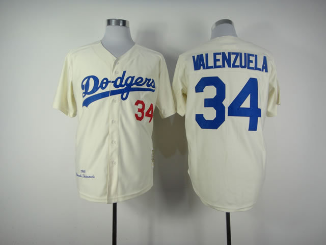 Los Angeles Dodgers 34 VALENZUELA cream men baseball mlb jerseys Los Angeles Dodgers 34 VALENZUELA cream men baseball mlb jerseys
