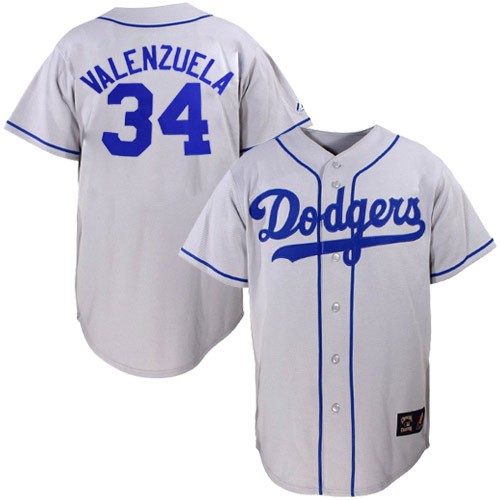 Los Angeles Dodgers 34 VALENZUELA gray jerseys Los Angeles Dodgers 34 VALENZUELA gray jerseys