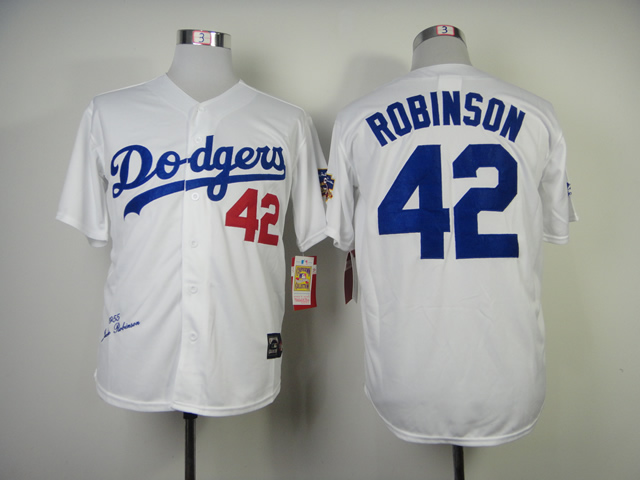 Los Angeles Dodgers 42 Jackie Robinson white men baseball mlb jerseys hall of fame