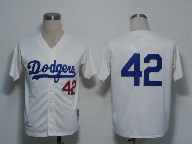 Los Angeles Dodgers 42 Robinson Cream M&N 1958 men baseball mlb jjerseys Los Angeles Dodgers 42 Robinson Cream M&N 1958 men baseball mlb jjerseys