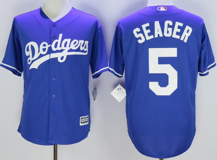 Los Angeles Dodgers 5 Corey Seager blue men baseball mlb jersey