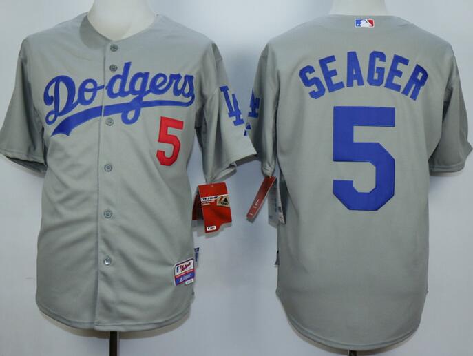 Los Angeles Dodgers 5 Corey Seager grey men baseball mlb jersey