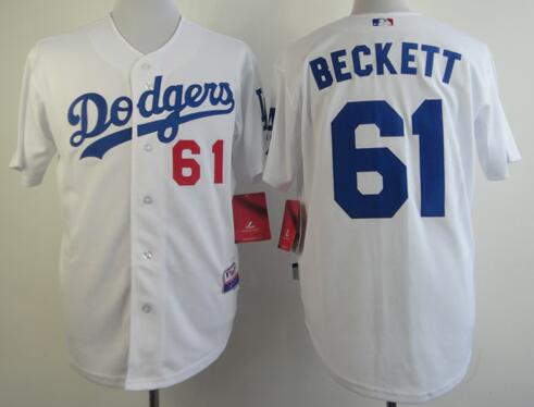 Los Angeles Dodgers 61 Josh Beckett White men baseball mlb Jerseys