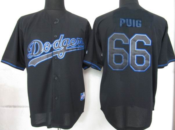 Los Angeles Dodgers 66 Yasiel Puig black baseball fashion jerseys,baseball jerseys from china