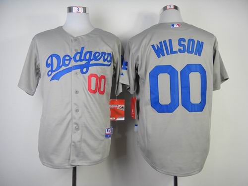 Los Angeles Dodgers Wilson 00 gray men baseball mlb Jerseys Los Angeles Dodgers Wilson 00 gray men baseball mlb Jerseys