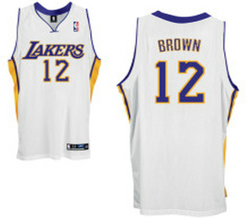 Los Angeles Lakers 12 Brown white adidas men nba basketball jerseys