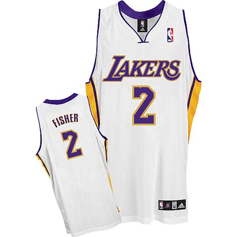 Los Angeles Lakers 2 FISHER white adidas men nba basketball jerseys Los Angeles Lakers 2 FISHER white adidas men nba basketball jerseys