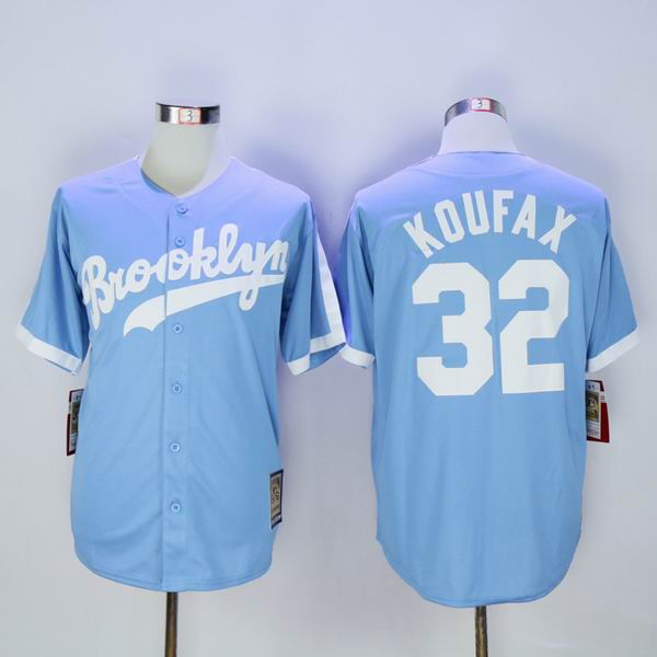 Mitchell And Ness Dodgers 32 Sandy Koufax Light Blue Throwback Stitched men baseball mlb Jersey Mitchell And Ness Dodgers 32 Sandy Koufax Light Blue Throwback Stitched men baseball mlb Jersey