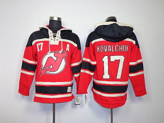 New Jersey Devils KOVALCHUK 17# Red NHL Hooded Sweatshirt New Jersey Devils KOVALCHUK 17# Red NHL Hooded Sweatshirt