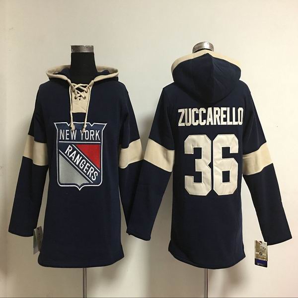 New York Rangers Mats Zuccarello 36# blue NHL hooded sweatshirt
