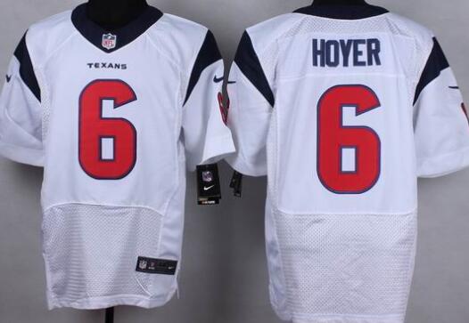 Nike Houston Texans 6 Hoyer White Elite nfl Jersey