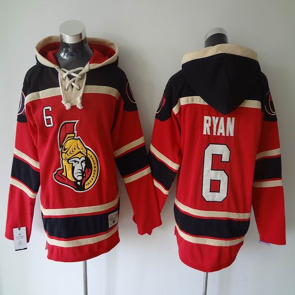 Ottawa Senators 6 Bobby Ryan red black men nhl ice hockey  jerseys