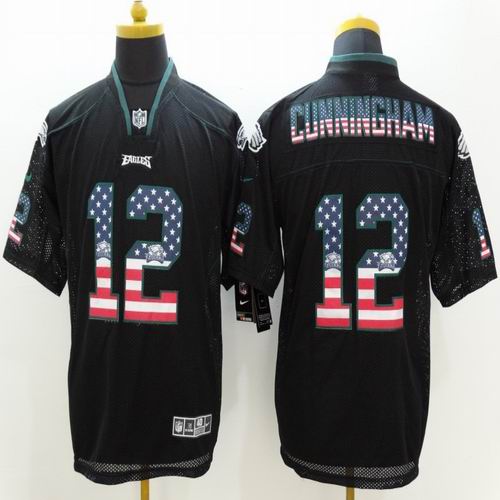 Philadelphia Eagles Randall Cunningham 12 nike Fashion Black Lights Out Black Elite Jerseys Philadelphia Eagles Randall Cunningham 12 nike Fashion Black Lights Out Black Elite Jerseys