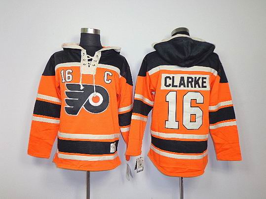Philadelphia Flyers CLARKE 16# orange NHL Hooded Sweatshirt Philadelphia Flyers CLARKE 16# orange NHL Hooded Sweatshirt