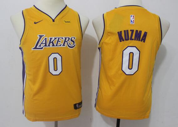 Youth Kids 2017 Draft Los Angeles Lakers#0 Kyle Kuzma Yellow Nike NBA jersey Youth Kids 2017 Draft Los Angeles Lakers#0 Kyle Kuzma Yellow Nike NBA jersey