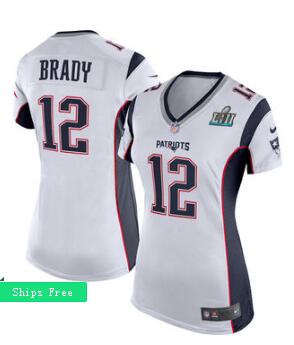 Women's New England Patriots Tom Brady Nike White Super Bowl LII Bound Game Jersey