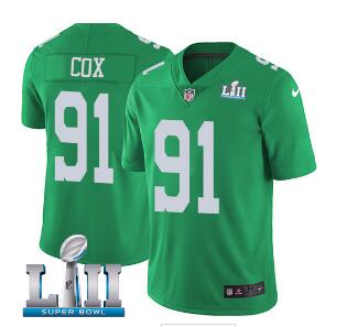 Men's Nike Eagles #91 Fletcher Cox Green Super Bowl LII Stitched NFL Limited Rush Jersey Men's Nike Eagles #91 Fletcher Cox Green Super Bowl LII Stitched NFL Limited Rush Jersey