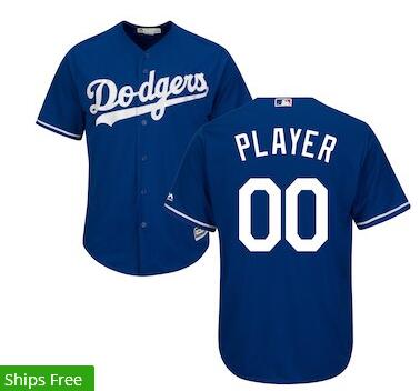 Men's Los Angeles Dodgers Majestic Home Cool Base Custom Jersey-002 Men's Los Angeles Dodgers Majestic Home Cool Base Custom Jersey-002