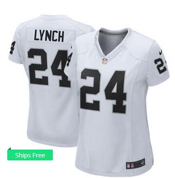 Women's Oakland Raiders Marshawn Lynch Nike White Jersey Women's Oakland Raiders Marshawn Lynch Nike White Jersey