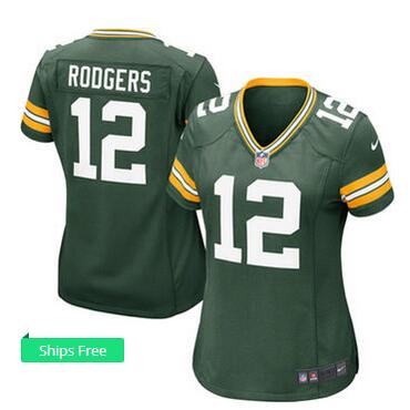 Women's Green Bay Packers Aaron Rodgers Nike Green Football Jersey Women's Green Bay Packers Aaron Rodgers Nike Green Football Jersey