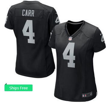 Women's Oakland Raiders Derek Carr Nike Black Football Jersey Women's Oakland Raiders Derek Carr Nike Black Football Jersey