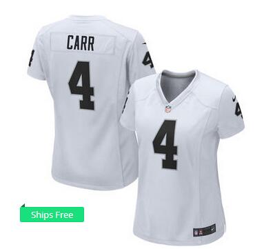 Women's Oakland Raiders Derek Carr Nike White Game Jersey Women's Oakland Raiders Derek Carr Nike White Game Jersey