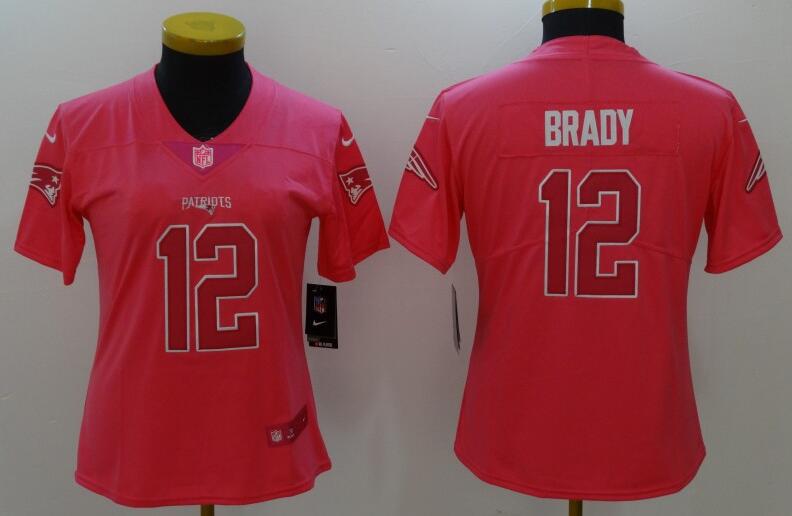 Pink women 12 Tom Brady Football Jerseys Pink women 12 Tom Brady Football Jerseys