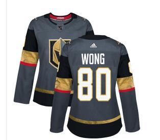 Adidas Vegas Golden Golden Knights #80 Tyler Wong Grey Home Authentic Women's Stitched NHL Jersey Adidas Vegas Golden Golden Knights #80 Tyler Wong Grey Home Authentic Women's Stitched NHL Jersey