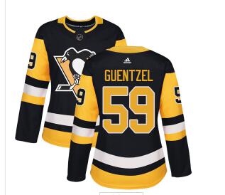 Adidas Pittsburgh Penguins #59 Jake Guentzel Black Home Authentic Women's Stitched NHL Jersey Adidas Pittsburgh Penguins #59 Jake Guentzel Black Home Authentic Women's Stitched NHL Jersey