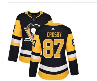Adidas Pittsburgh Penguins #87 Sidney Crosby Black Home Authentic Women's Stitched NHL Jersey Adidas Pittsburgh Penguins #87 Sidney Crosby Black Home Authentic Women's Stitched NHL Jersey