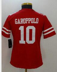 #10 Jimmy Garoppolo Womens Football Jersey Red #10 Jimmy Garoppolo Womens Football Jersey Red