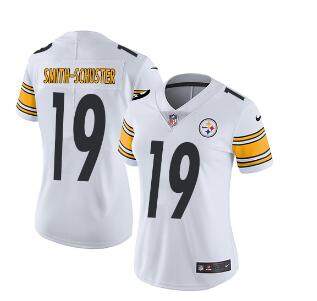 Women's Nike Steelers #19 JuJu Smith-Schuster White Stitched NFL Vapor Untouchable Limited Jersey Women's Nike Steelers #19 JuJu Smith-Schuster White Stitched NFL Vapor Untouchable Limited Jersey