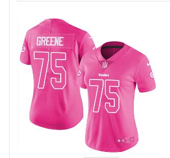 Nike Steelers #75 Joe Greene Pink Women's Stitched NFL Limited Rush Fashion Jersey Nike Steelers #75 Joe Greene Pink Women's Stitched NFL Limited Rush Fashion Jersey
