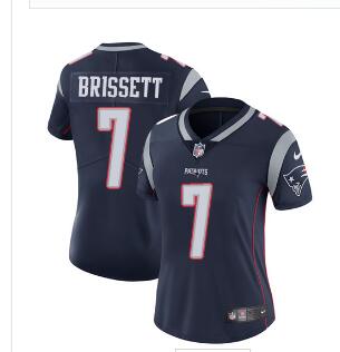 Women's Nike Patriots #7 Jacoby Brissett Navy Blue Team Color Stitched NFL Vapor Untouchable Limited Jersey