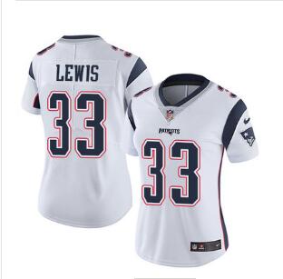 Women's Nike Patriots #33 Dion Lewis White Stitched NFL Vapor Untouchable Limited Jersey
