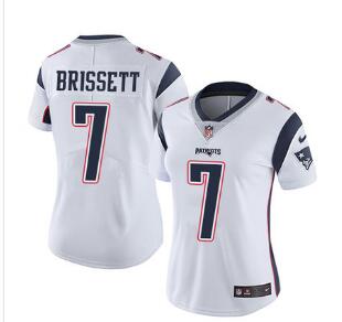 Women's Nike Patriots #7 Jacoby Brissett White Stitched NFL Vapor Untouchable Limited Jersey