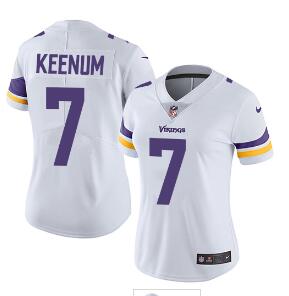 Women's Nike Minnesota Vikings #7 Case Keenum White Vapor Untouchable Elite Player NFL Jersey Women's Nike Minnesota Vikings #7 Case Keenum White Vapor Untouchable Elite Player NFL Jersey