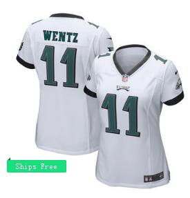 Women's Philadelphia Eagles Carson Wentz Nike White Game Jersey