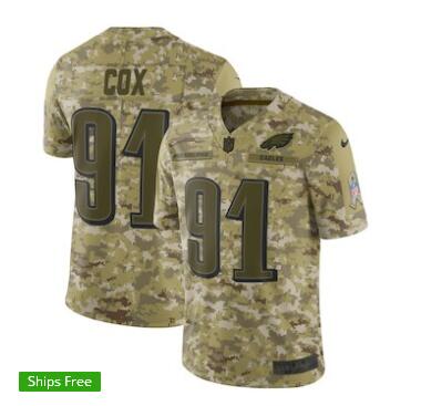 Men's Philadelphia Eagles Fletcher Cox Nike Camo Salute to Service Limited Jersey