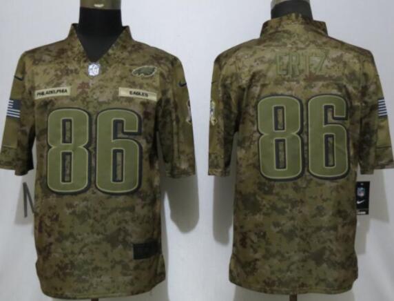 New Nike Philadelphia Eagles 86 Ertz Nike Camo Salute to Service Limited Jersey
